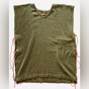 Caravana Tulum Men’s Green Sleeveless Tunic Tie Sides